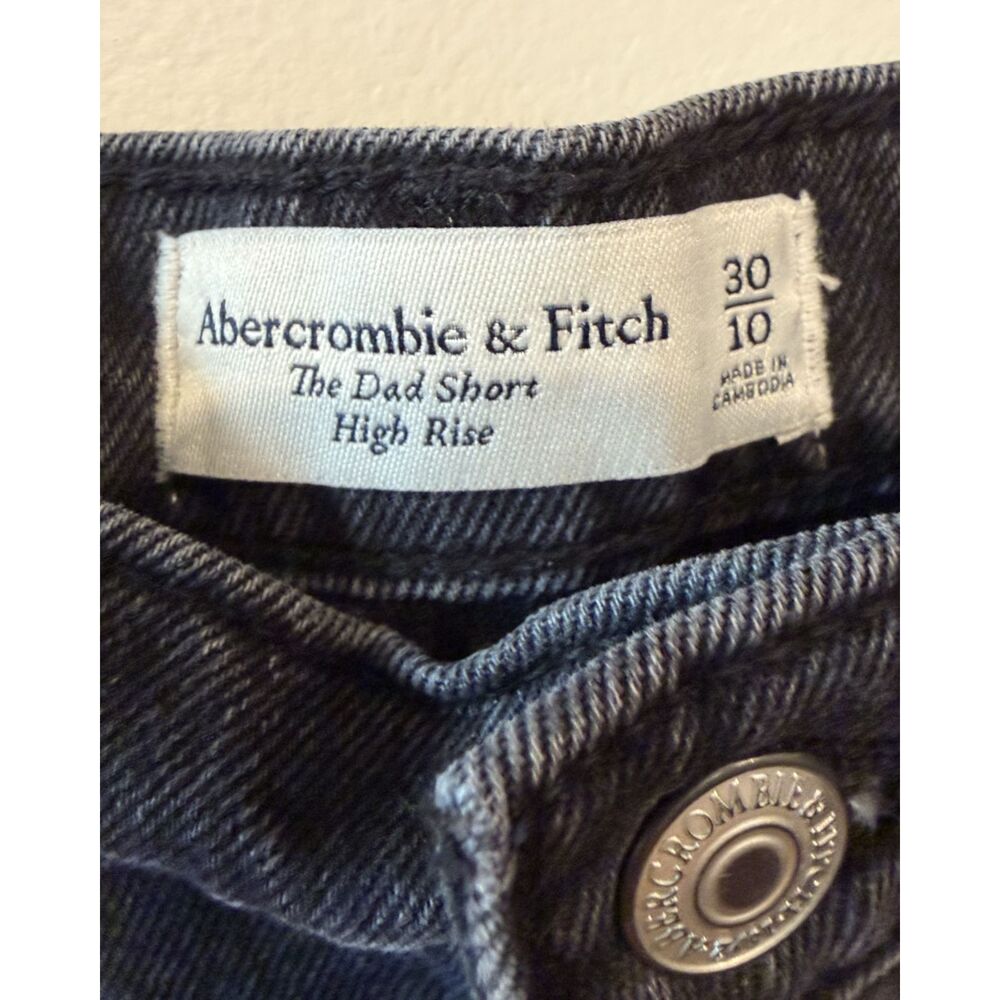 Abercrombie & Fitch The Dad Short High Rise Black Wash Size 30/10 90s Style - Picture 3 of 4